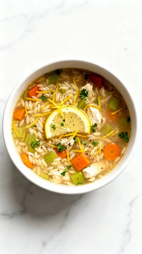 Crockpot Lemon Chicken Orzo Soup