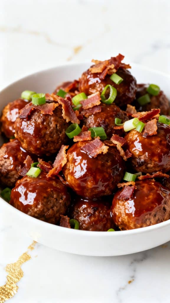 Slow Cooker BBQ Bacon Ranch Meatballs