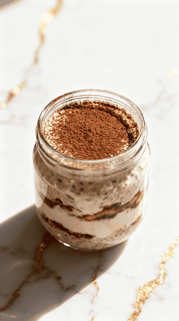 High Protein Tiramisu Overnight Oats
