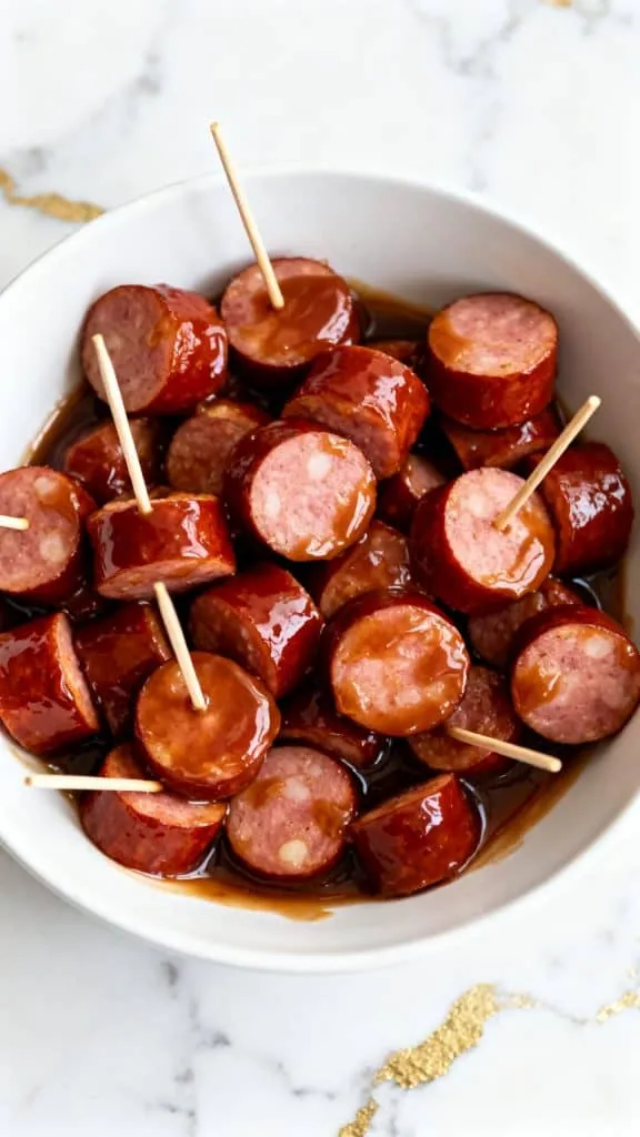 Crockpot Apple Kielbasa Bites