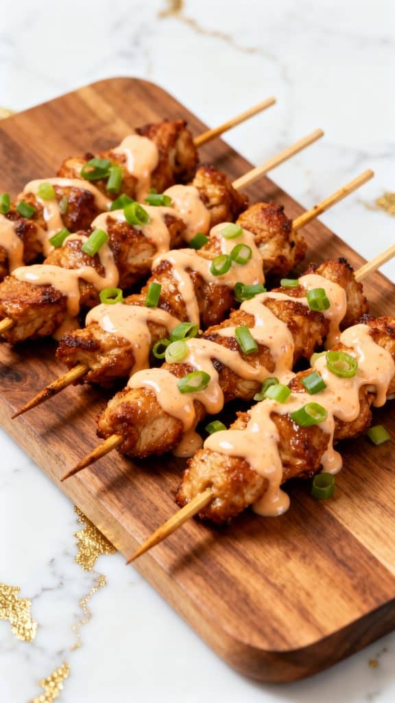 Air Fryer Bang Bang Chicken Skewers