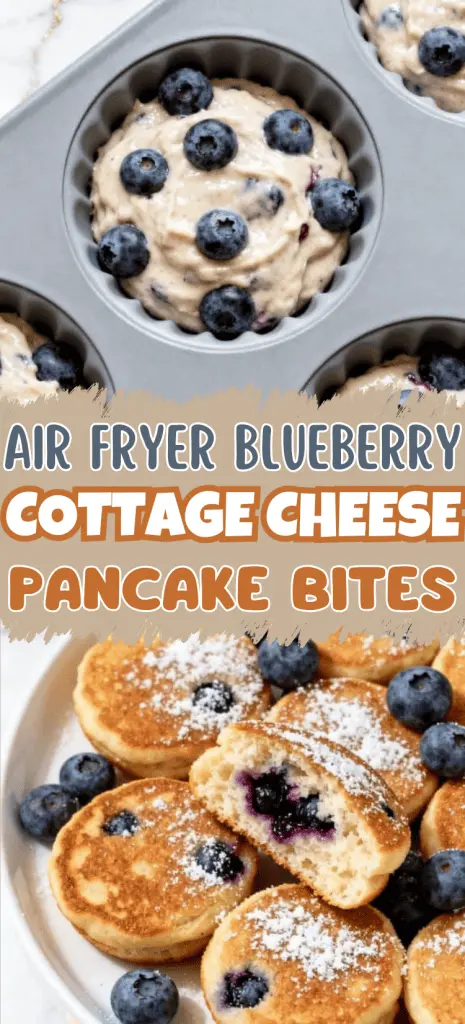 Air Fryer Blueberry Cottage Cheese Pancake Bites