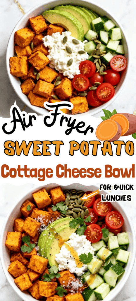 Air Fryer Sweet Potato Cottage Cheese Bowl