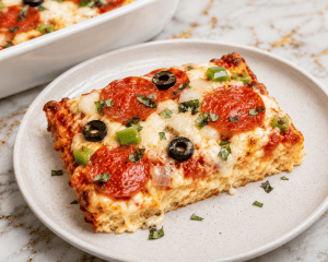 High-Protein Cottage Cheese Pizza Bake