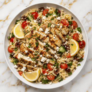 Mediterranean Chicken Orzo Salad
