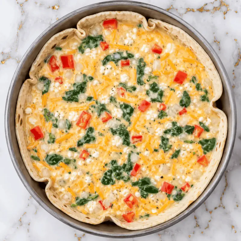 Air Fryer Cottage Cheese Tortilla Quiche