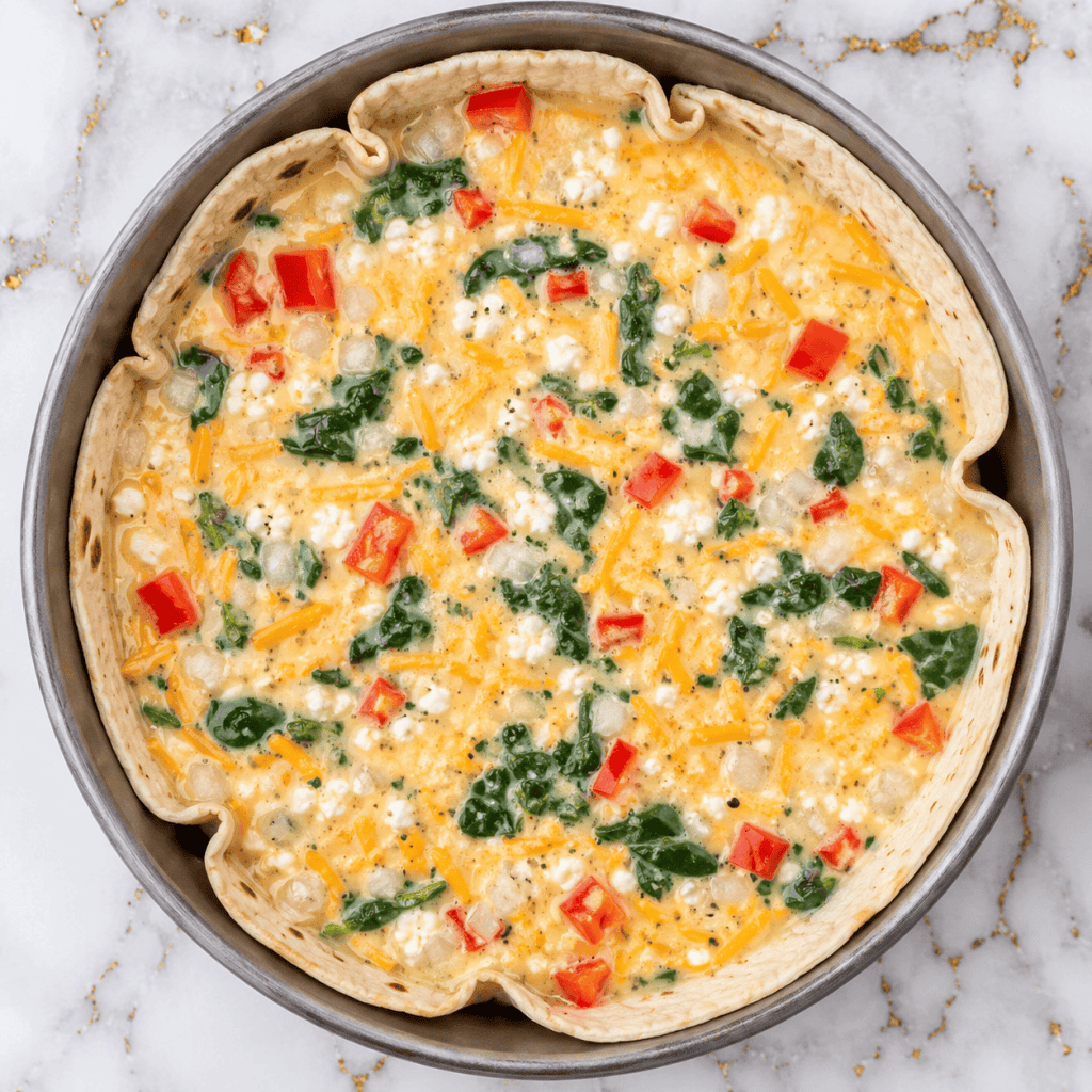 Air Fryer Cottage Cheese Tortilla Quiche