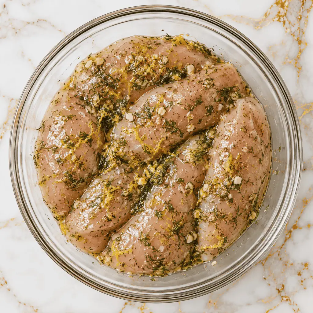 High-Protein Mediterranean Lemon-Dill Chicken Bowls