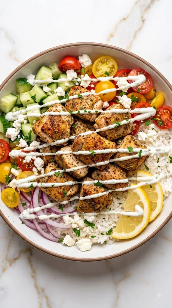 Mediterranean Chicken Gyro Bowls