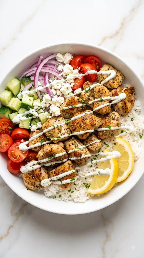 Mediterranean Chicken Gyro Bowls
