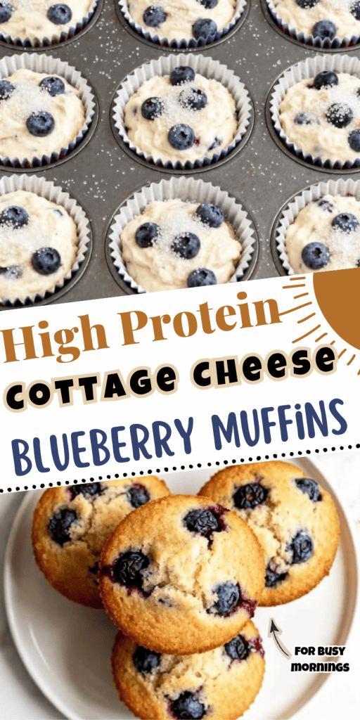 High Protein Cottage Cheese Blueberry Muffins