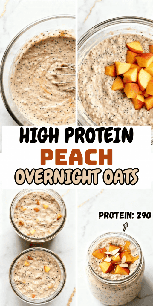 High Protein Peach Overnight Oats