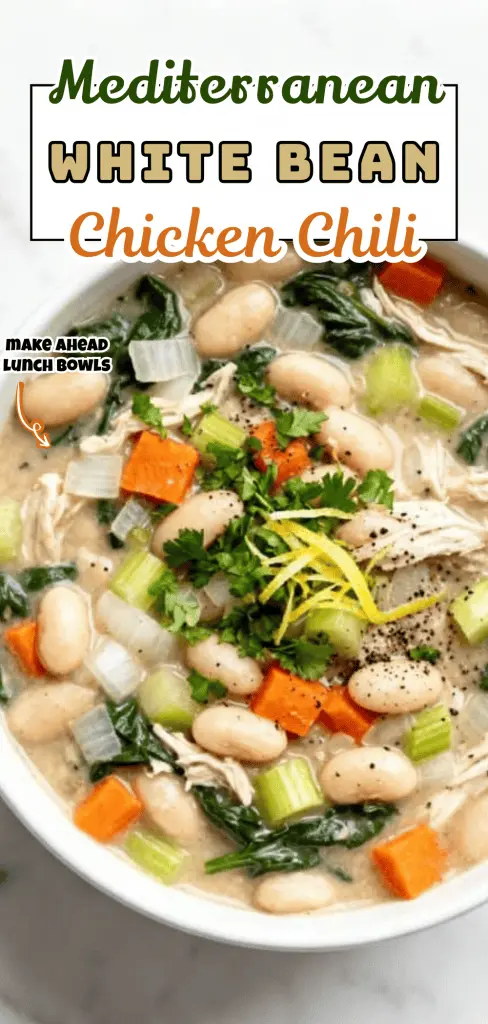 Mediterranean White Bean Chicken Chili