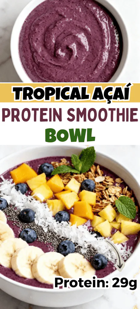 Tropical Açaí Protein Smoothie Bowl