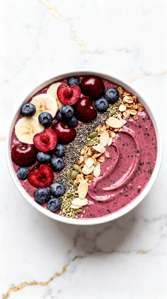 Cherry Kale Protein Smoothie Bowl