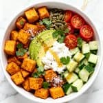 Air Fryer Sweet Potato Cottage Cheese Bowl