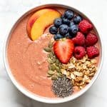 Peach Berry Protein Smoothie Bowl