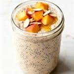 High Protein Peach Overnight Oats