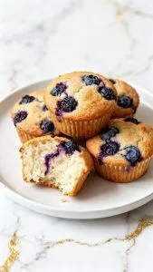 High Protein Cottage Cheese Blueberry Muffins