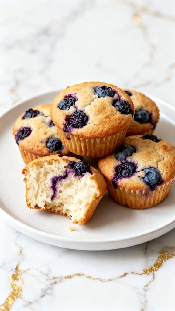 High Protein Cottage Cheese Blueberry Muffins