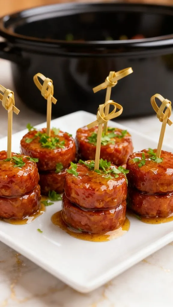 Crockpot Honey Mustard Kielbasa Bites