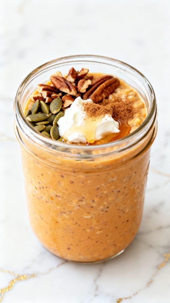 High Protein Pumpkin Pie Overnight Oats