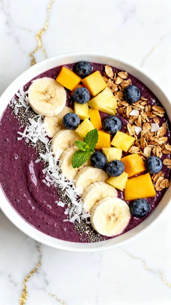 Tropical Acai Protein Smoothie Bowl