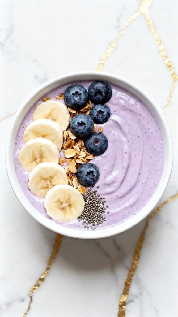 Vanilla Blueberry Protein Smoothie Bowl