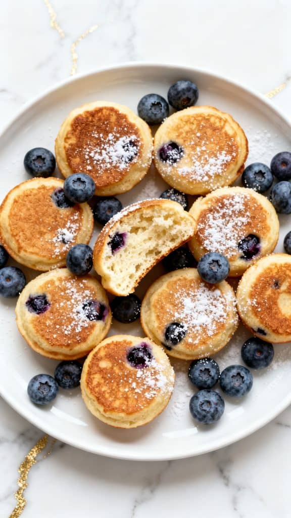 Air Fryer Blueberry Cottage Cheese Pancake Bites