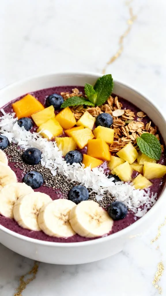 Tropical Acai Protein Smoothie Bowl