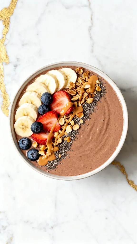 Chocolate Peanut Butter High-Protein Smoothie Bowl