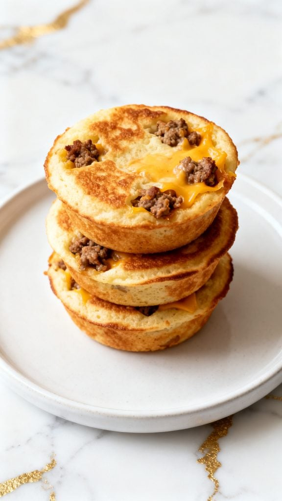 High Protein Sausage Pancake Muffins