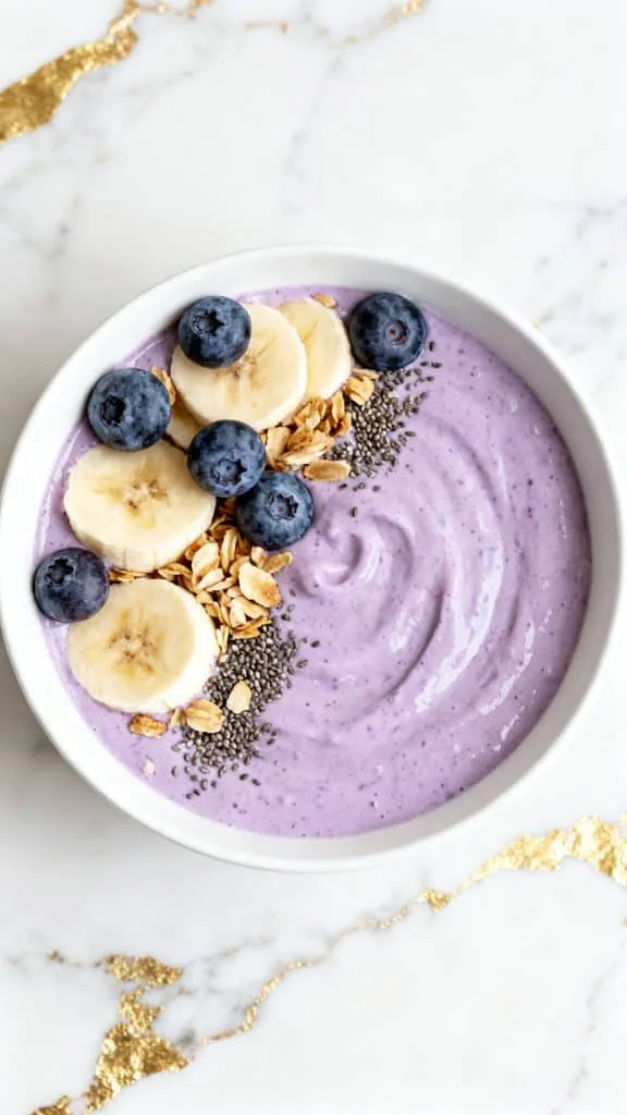 Vanilla Blueberry Protein Smoothie Bowl