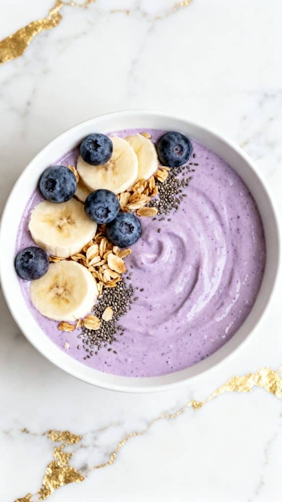 Vanilla Blueberry Protein Smoothie Bowl