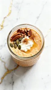 High Protein Pumpkin Pie Overnight Oats