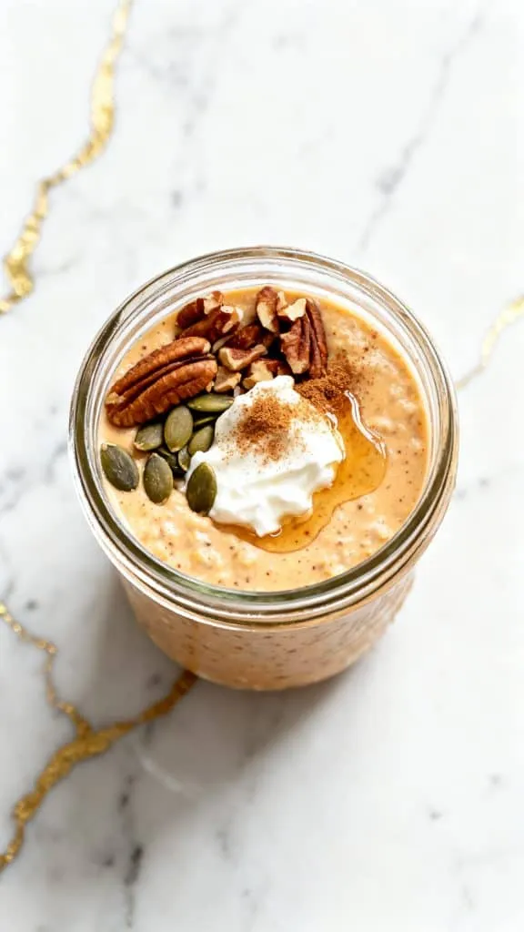High Protein Pumpkin Pie Overnight Oats