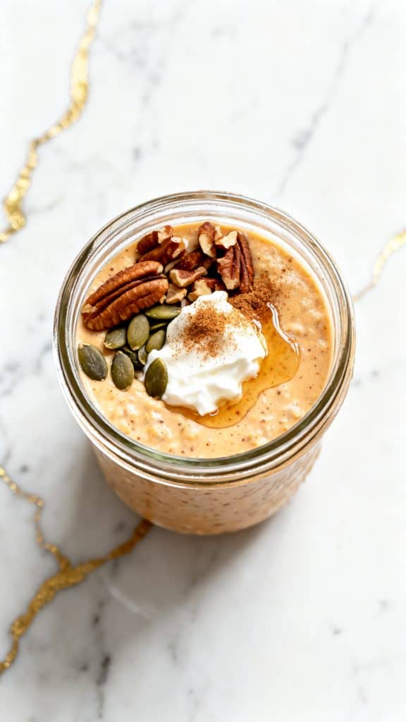 High Protein Pumpkin Pie Overnight Oats