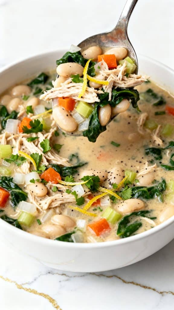 Mediterranean White Bean Chicken Chili