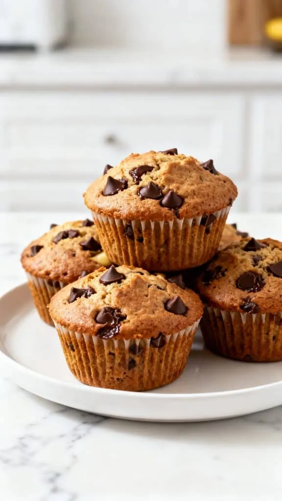 Chocolate Chip Banana Protein Muffins