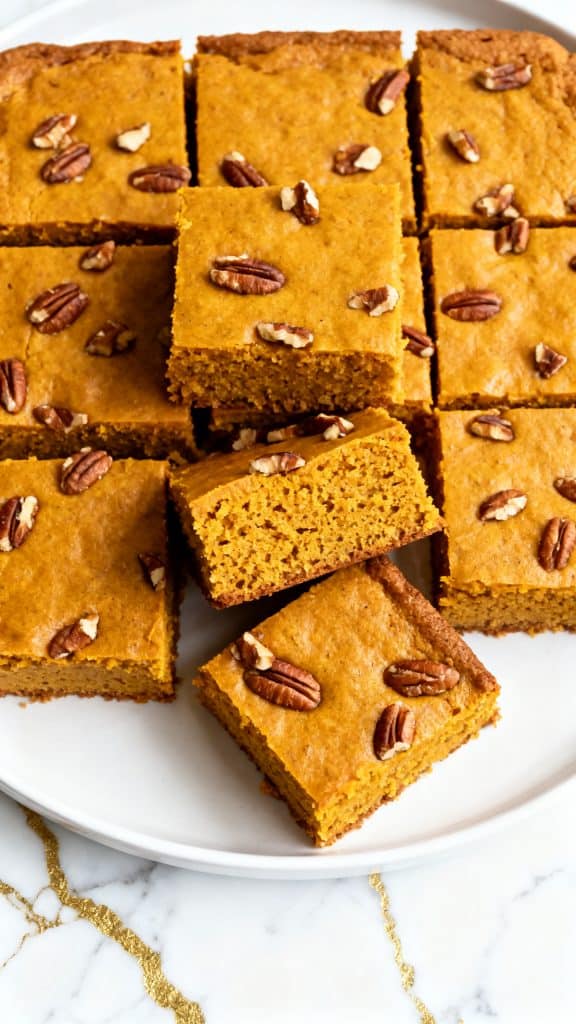 High Protein Cottage Cheese Pumpkin Pie Bars