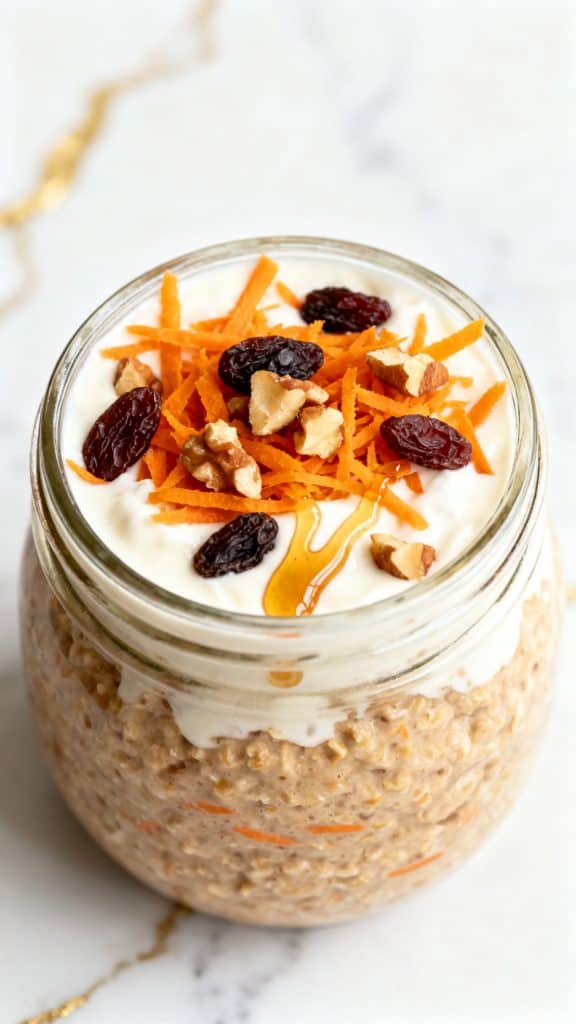 High Protein Carrot Cake Overnight Oats