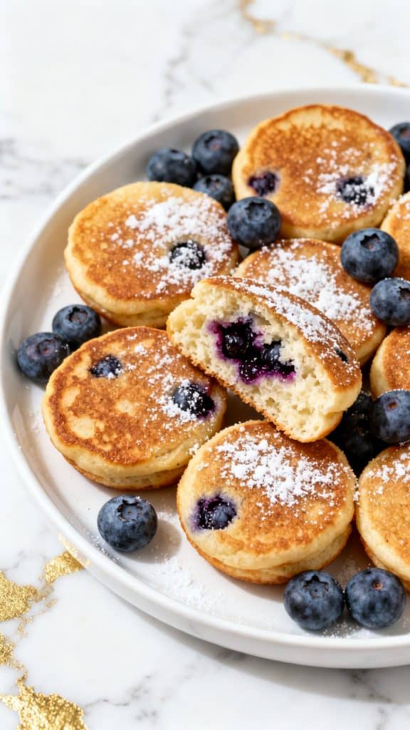 Air Fryer Blueberry Cottage Cheese Pancake Bites