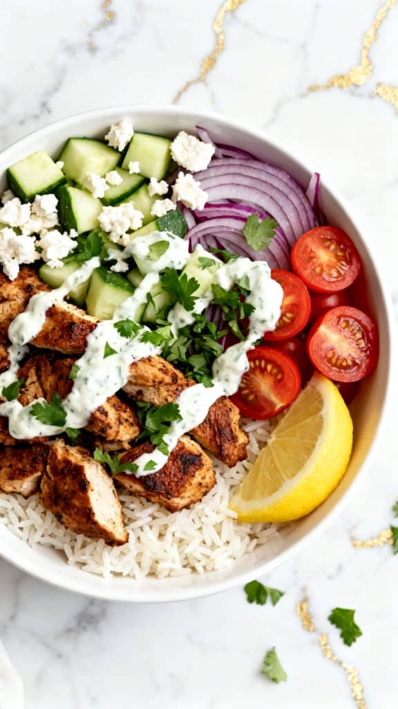 Mediterranean Chicken Gyro Bowls