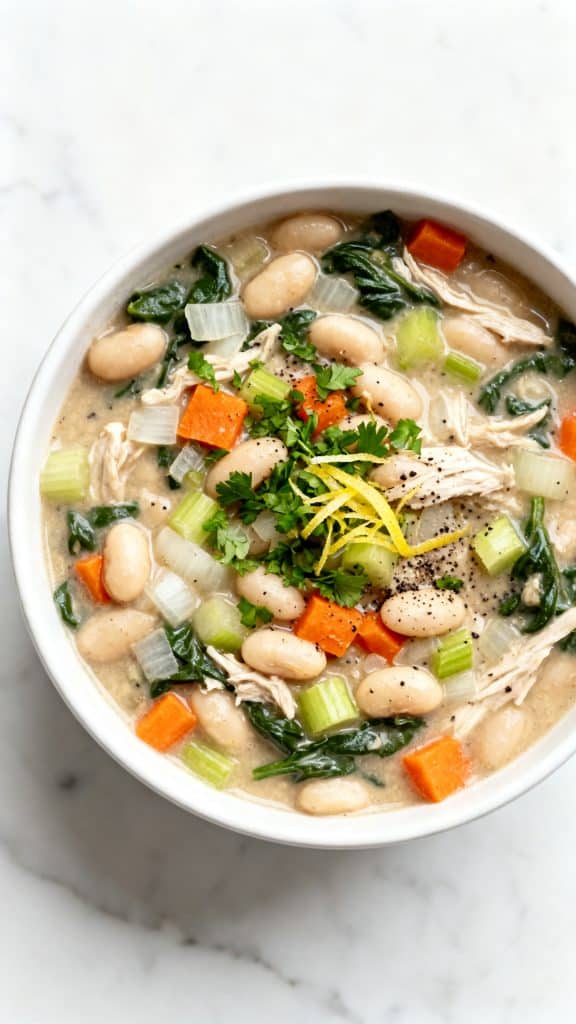 Mediterranean White Bean Chicken Chili