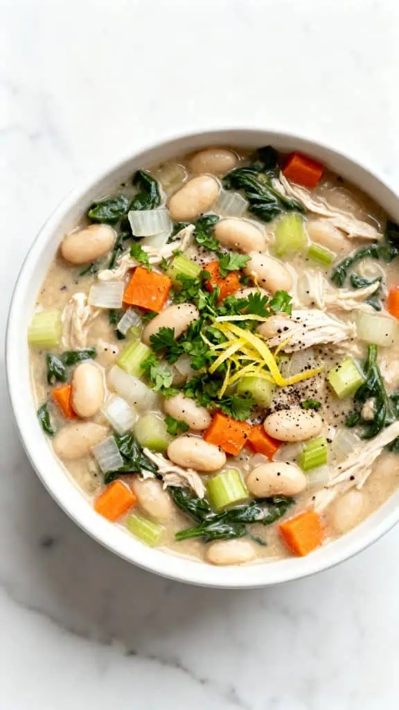 Mediterranean White Bean Chicken Chili