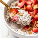 High Protein Strawberry Shortcake Overnight Oats