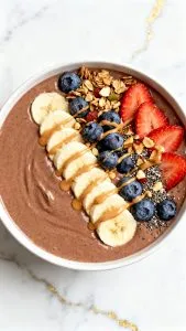 Chocolate Peanut Butter High-Protein Smoothie Bowl