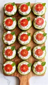 Cucumber Cottage Cheese Bites