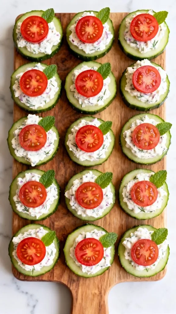 Cucumber Cottage Cheese Bites