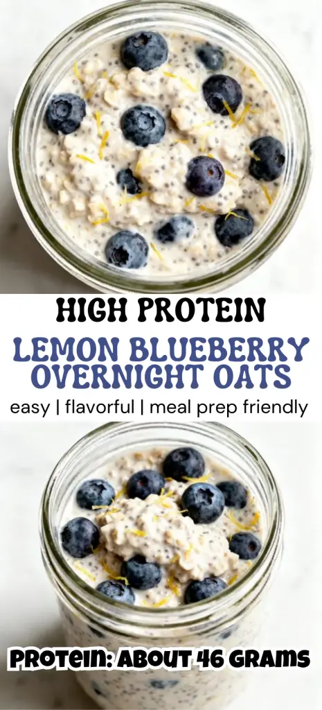 High Protein Lemon Blueberry Overnight Oats
